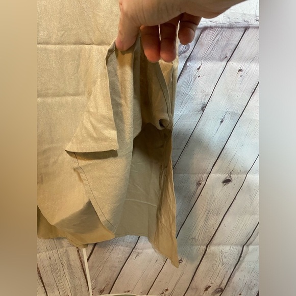 Kensington Lane Tan Sleeveless 100% Silk Womens Size Small Midi Dress - Picture 2 of 3